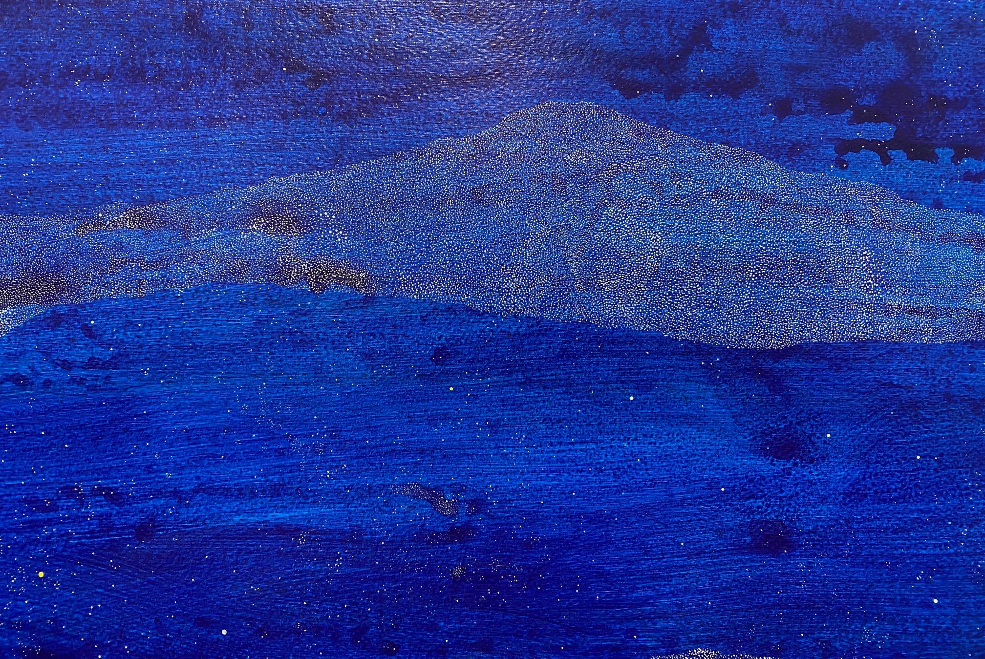 Ocean Nocturne - Blue Landscape Painting by James Isherwood
