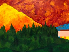 Ridge. Acrylic on paper, 22.5 x 30.25 in. Mountainous Landscape