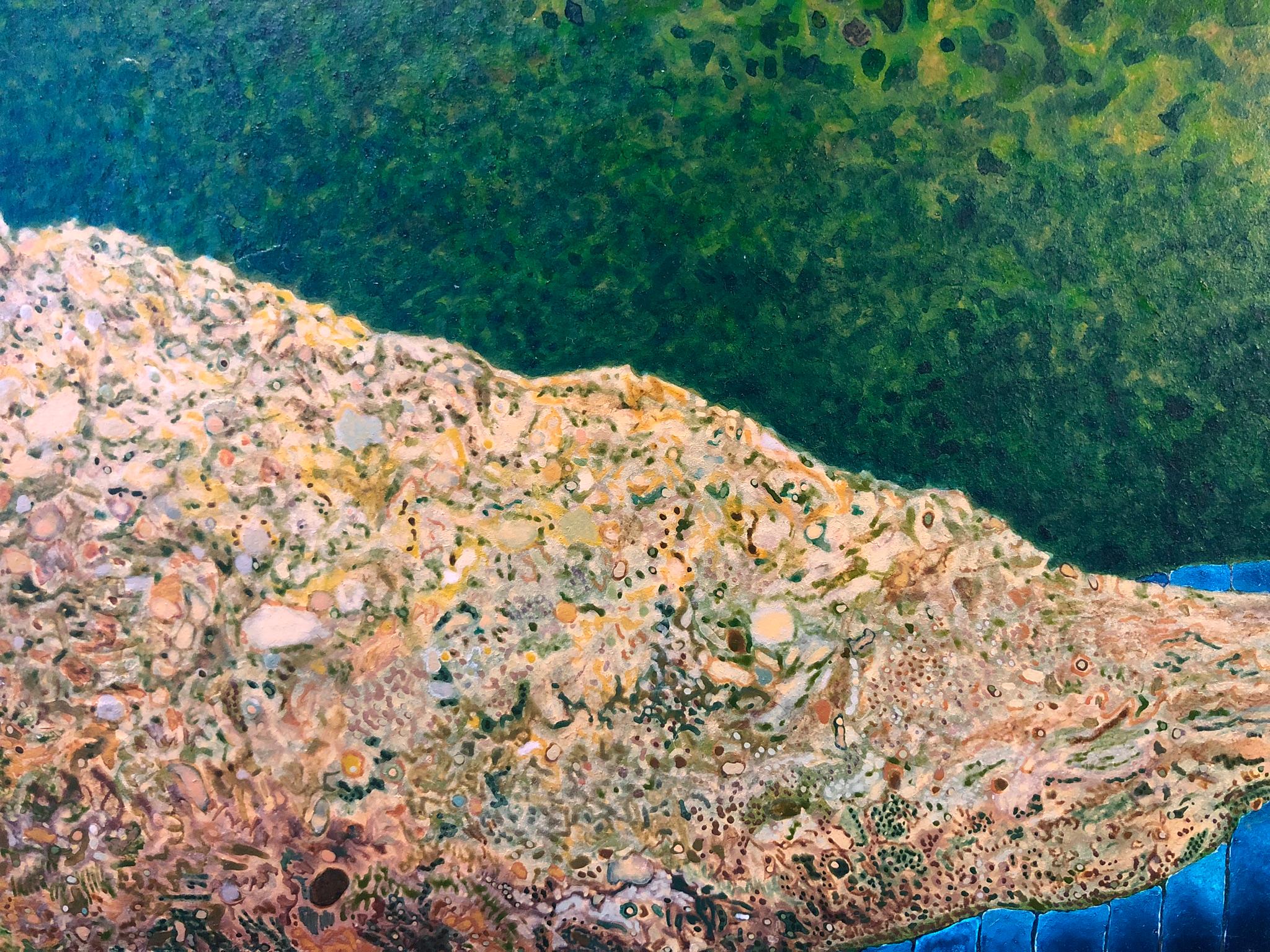 Saltaire, peinture surréaliste d'architecture et de paysage - Contemporain Painting par James Isherwood