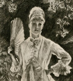 Art Nouveau beautiful woman in a garden, Le Printemps