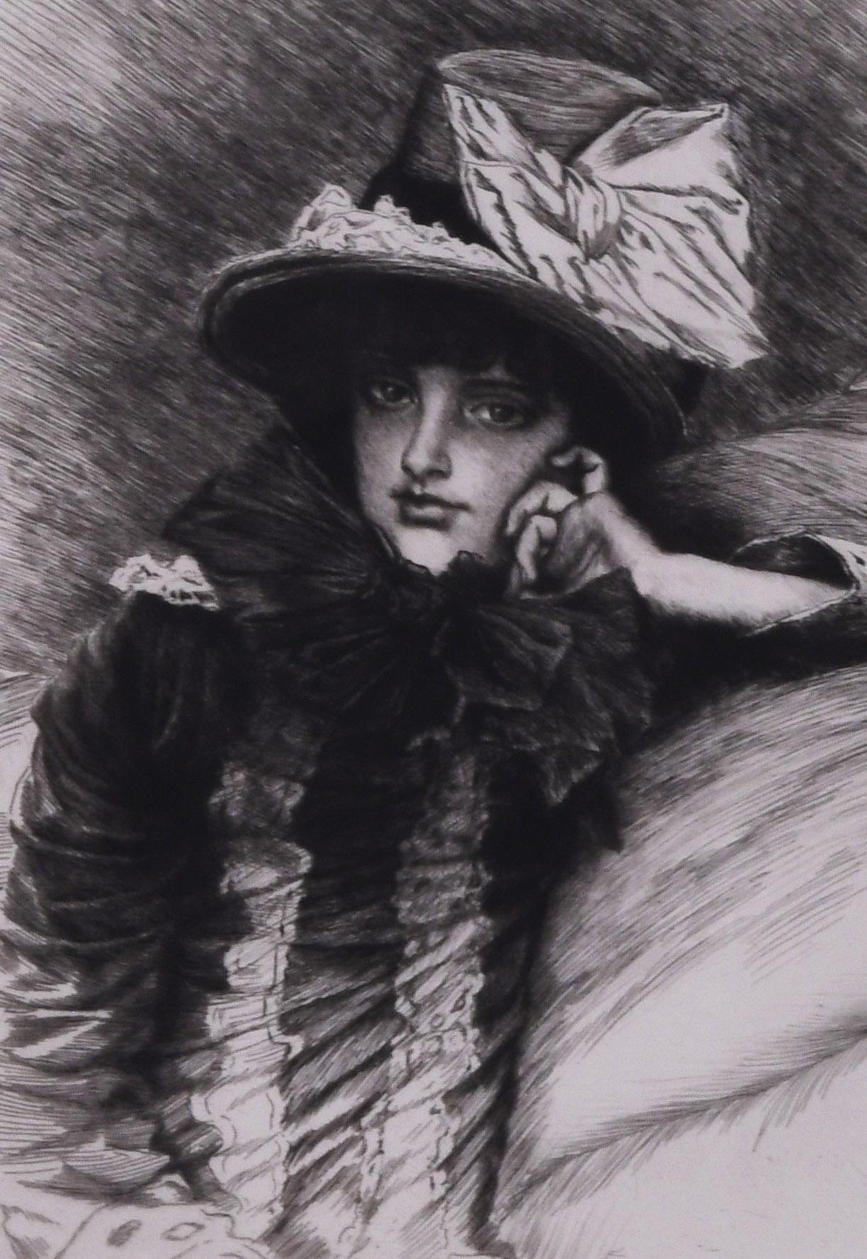 Berthe - Gris Portrait Print par James Jacques Joseph Tissot