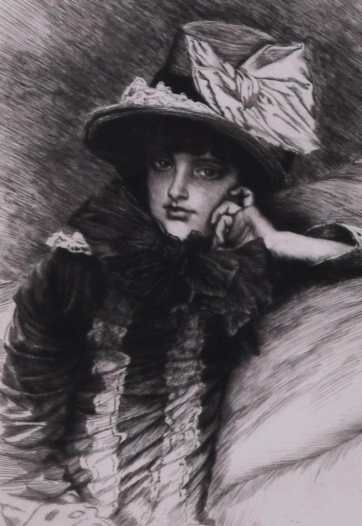 Berthe - Gray Portrait Print by James Jacques Joseph Tissot