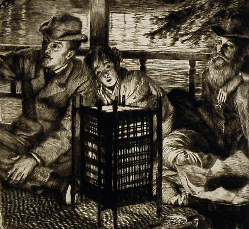 L'enfant prodigue: en pays etranger (The Prodigal Son: In Foreign Climes) - Impressionist Print by James Jacques Joseph Tissot