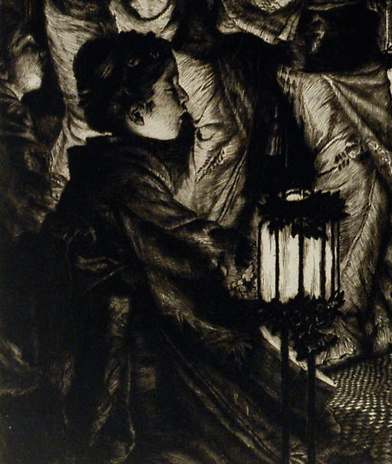 L'enfant prodigue: en pays etranger (El hijo pródigo: en países extranjeros)
Aguafuerte, 1881
Sin signo (como es habitual para este estado)
De: L'enfant prodigue, (El hijo pródigo, cinco láminas)
Edición: 400 en este estado
Edición total: 500
Tamaño