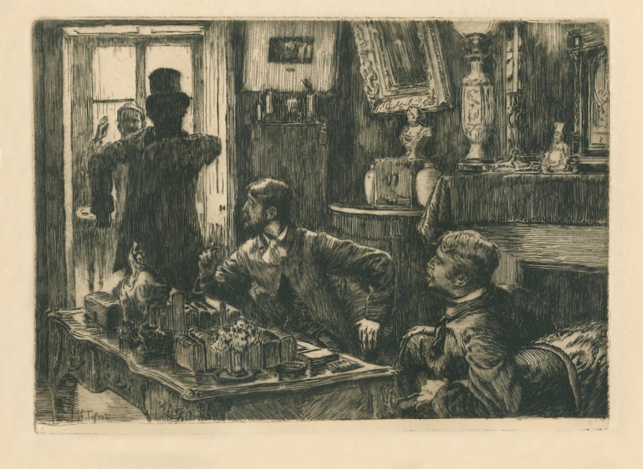 Rene Mauperin ; Dix gravures, ensemble complet pour le roman de Goncourt Brothers - Print de James Jacques Joseph Tissot