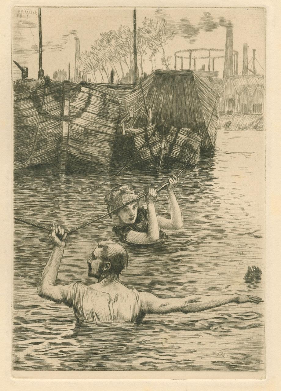 Renée Mauperin; Ten Etchings, Complete Set for novel by Goncourt Brothers - Realist Print by James Jacques Joseph Tissot
