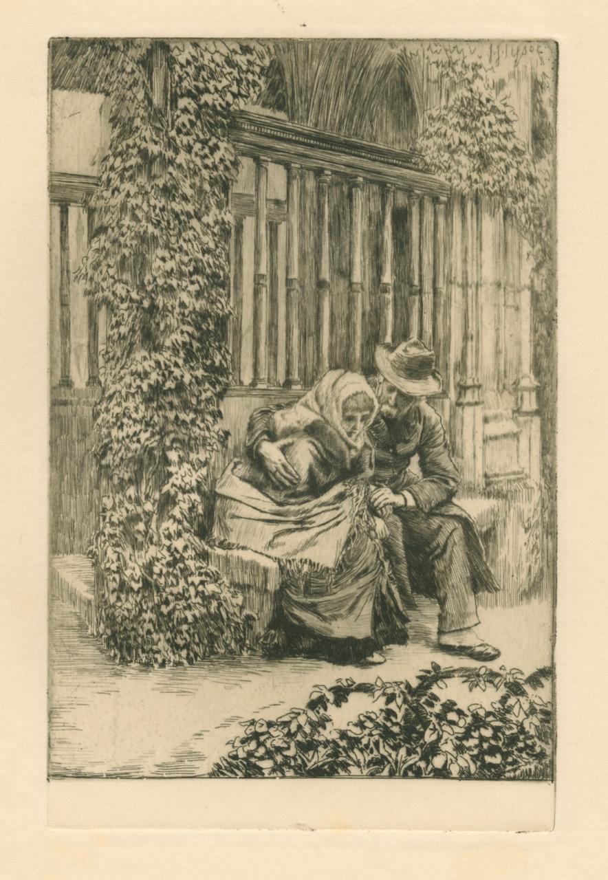 Renée Mauperin; Ten Etchings, Complete Set for novel by Goncourt Brothers - Gray Interior Print by James Jacques Joseph Tissot