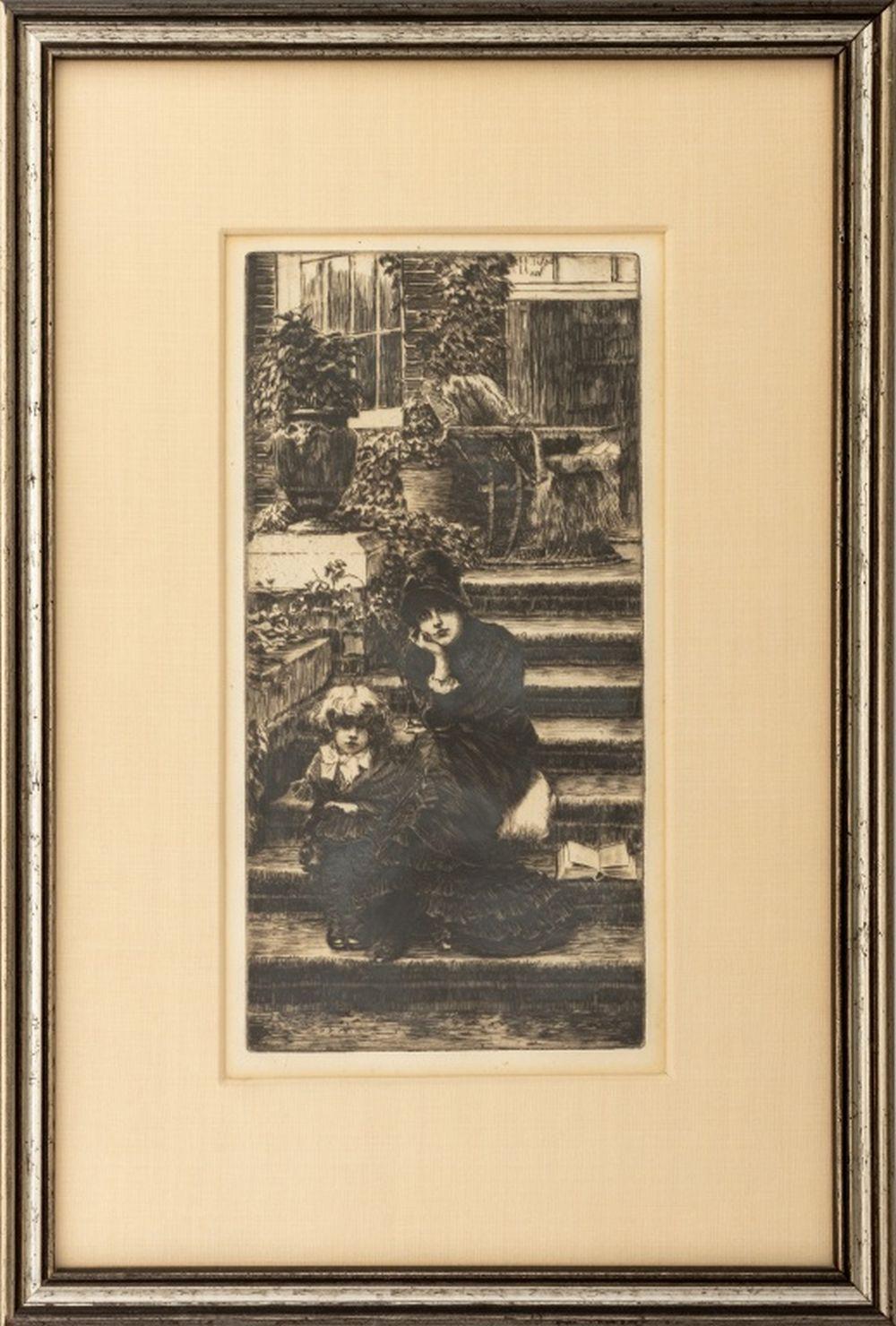 James Jacques Joseph Tissot Figurative Print - "Reverie"