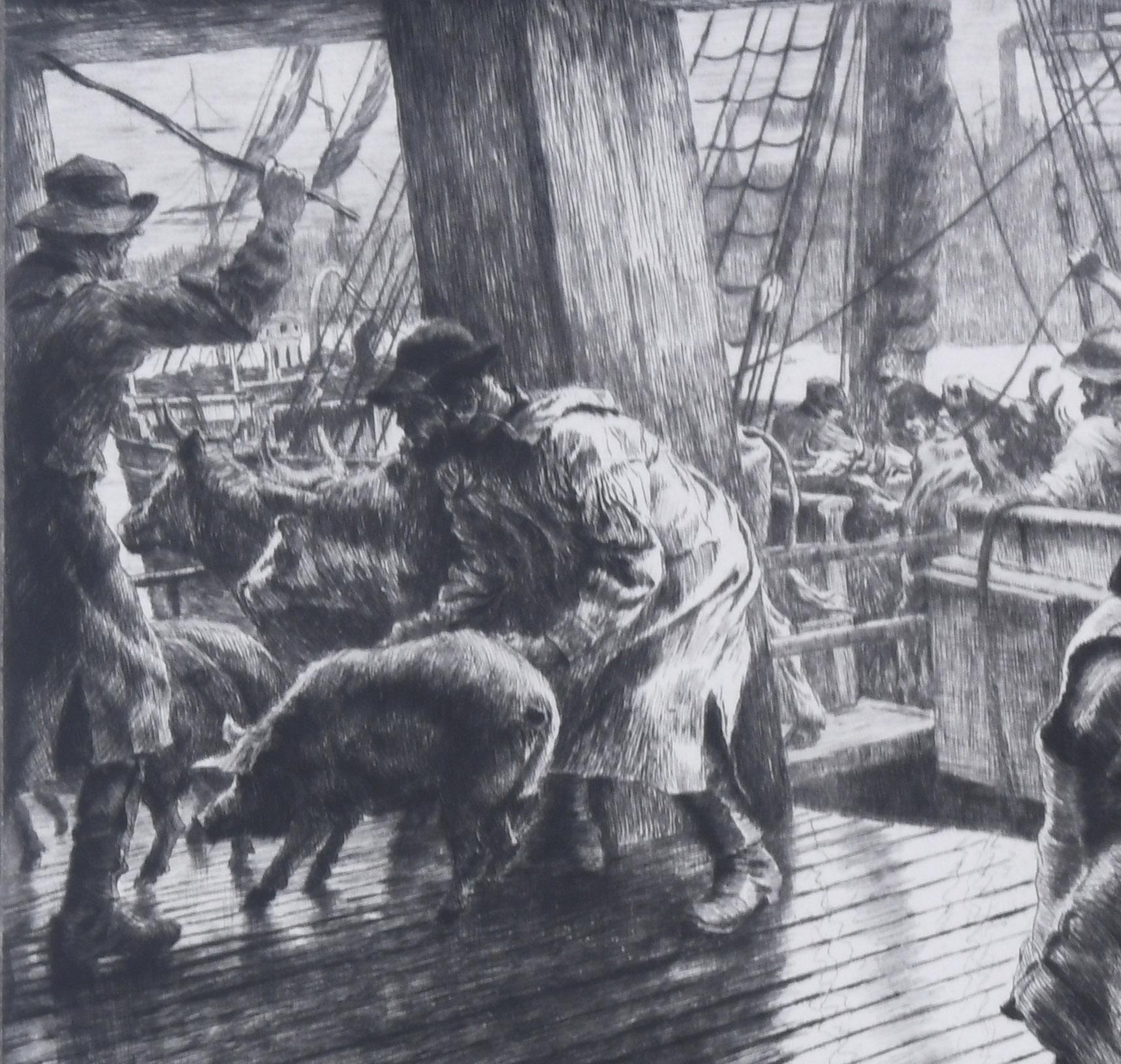 The Parable of the Prodigal Son, Mo. III, The Return
Etching, 1881
Signed and dated in the plate (see photo)
From: The Prodigal Son (four plates and title  plate)
This being an impression of the first state before the engraved title and