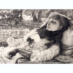 James Jacques Joseph Tissot "Soirée d'été" 'Summer Evening' Etching & Dry Point