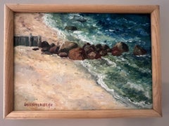 James Jahrsdoerfer, "Sound View Inn", Summer Beach Ocean Landscape Oil Painting