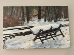 James Jahrsdoerfer, "Woodsy Snow", 11x17 Winter Forest Landscape Oil Painting