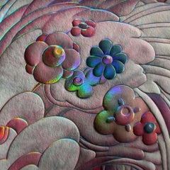 Adrift III Print with holographic and foil detailing and other sculptural detail