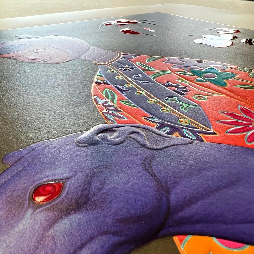 Chien courant II - Noir Animal Print par James Jean 