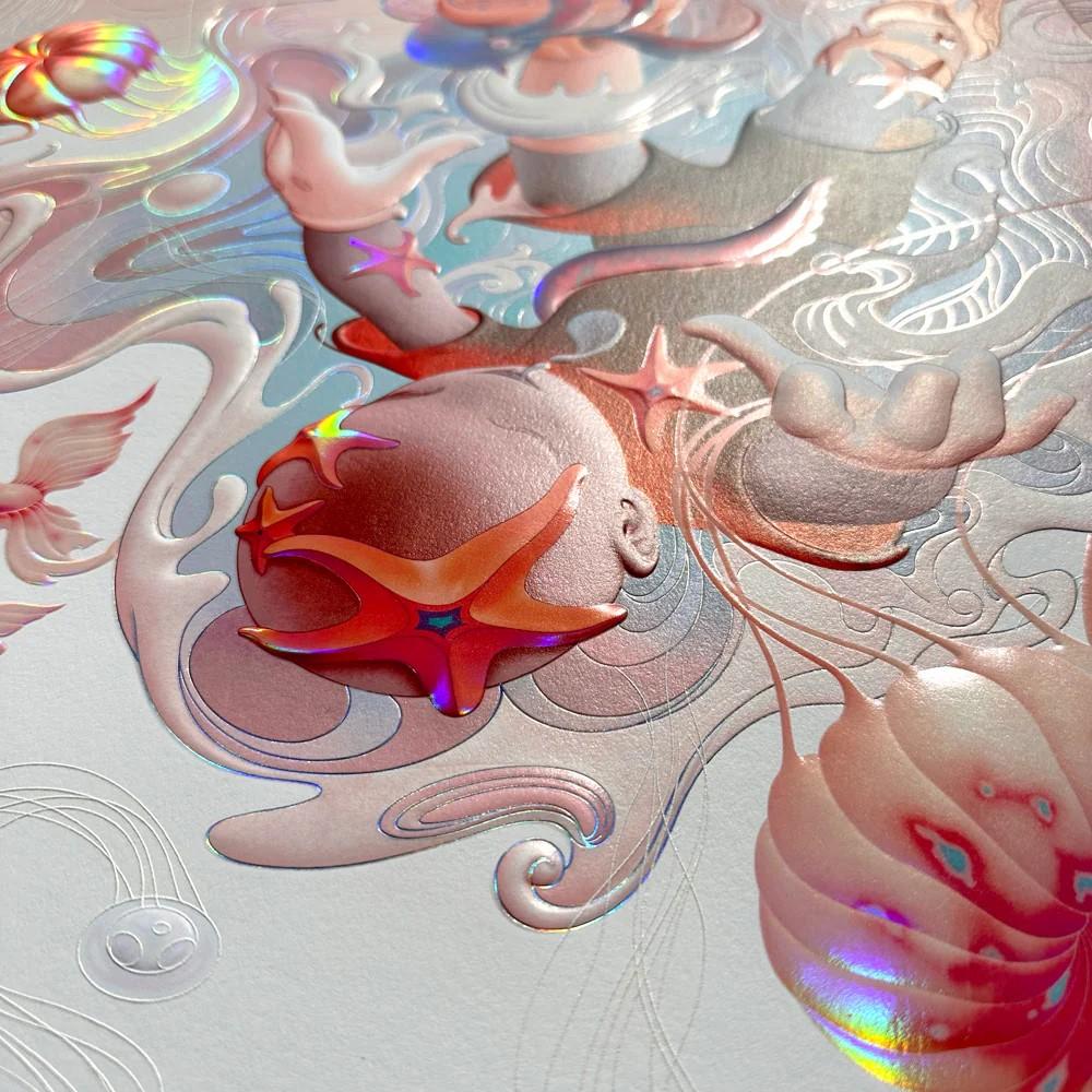 James Jean Descendent VI Signierter nummerierter, verzierter Druck im Angebot 1