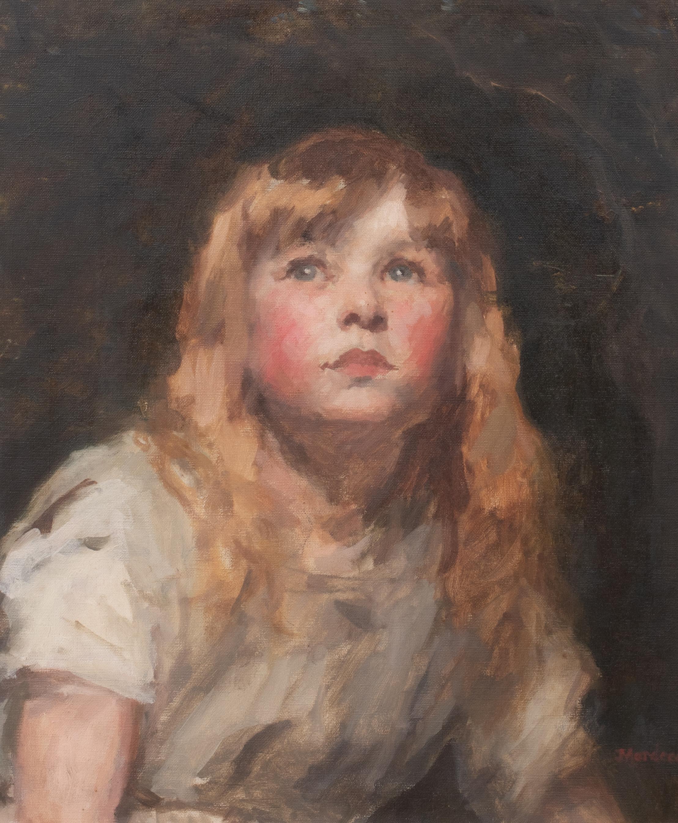 James Jebusa Shannon Portrait Painting - Portrait Of A Young Girl "Marleen", 19th Century 