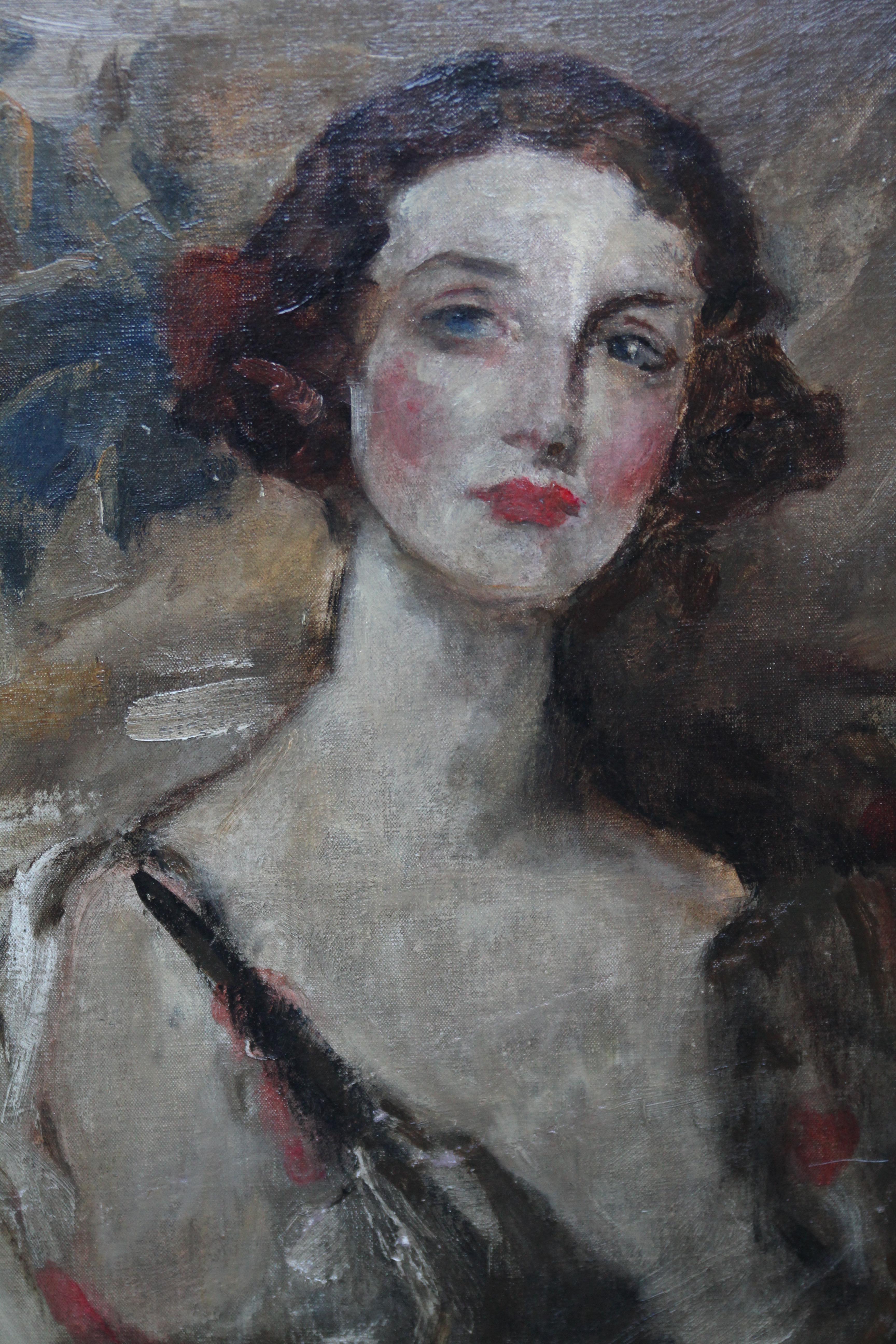 Porträt einer jungen Frau – britisches edwardianisches Frauenporträt-Ölgemälde (Impressionismus), Painting, von James Jebusa Shannon