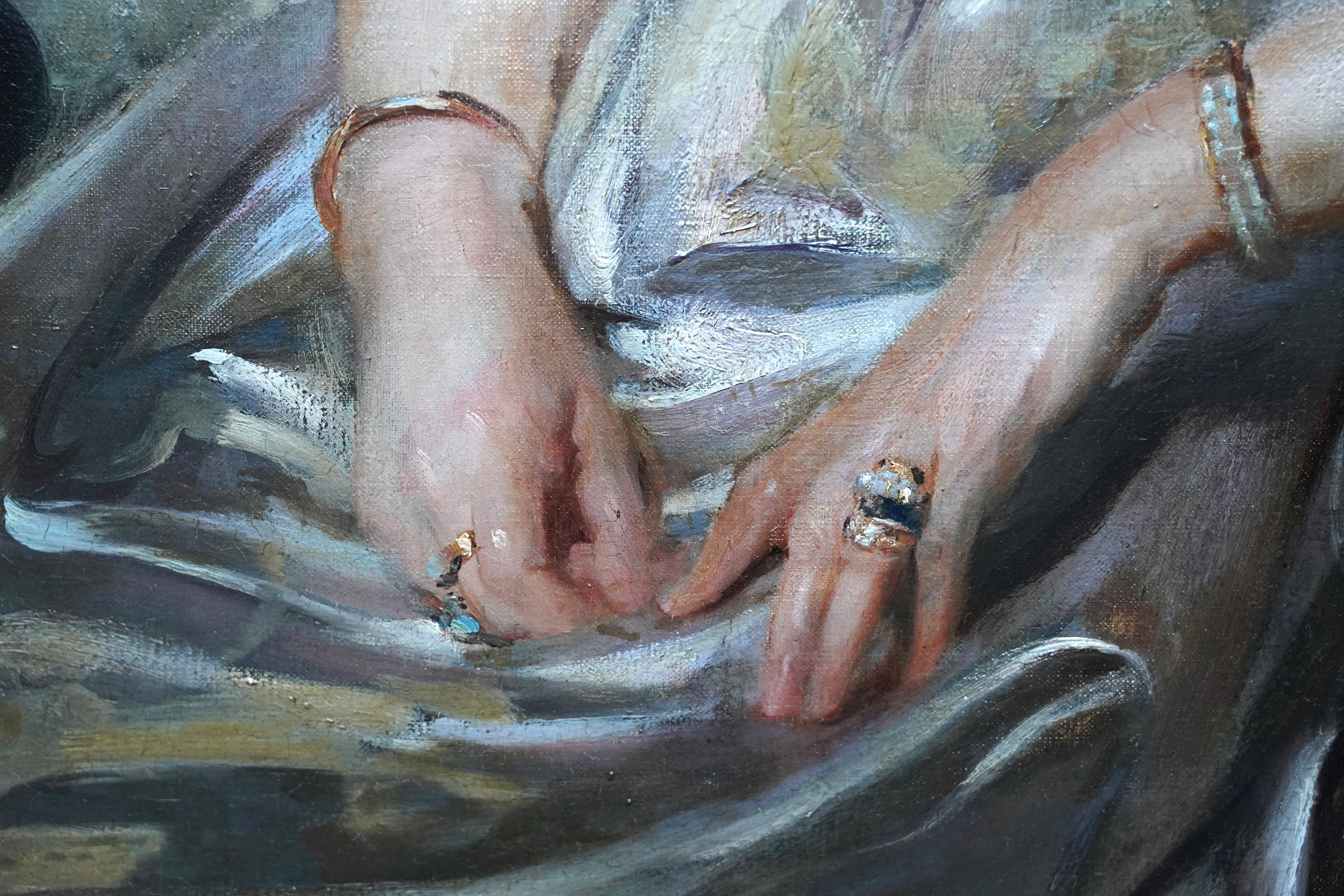 Porträt von Lady Ruthven – Edwardian Society, British American Art, Ölgemälde im Angebot 6