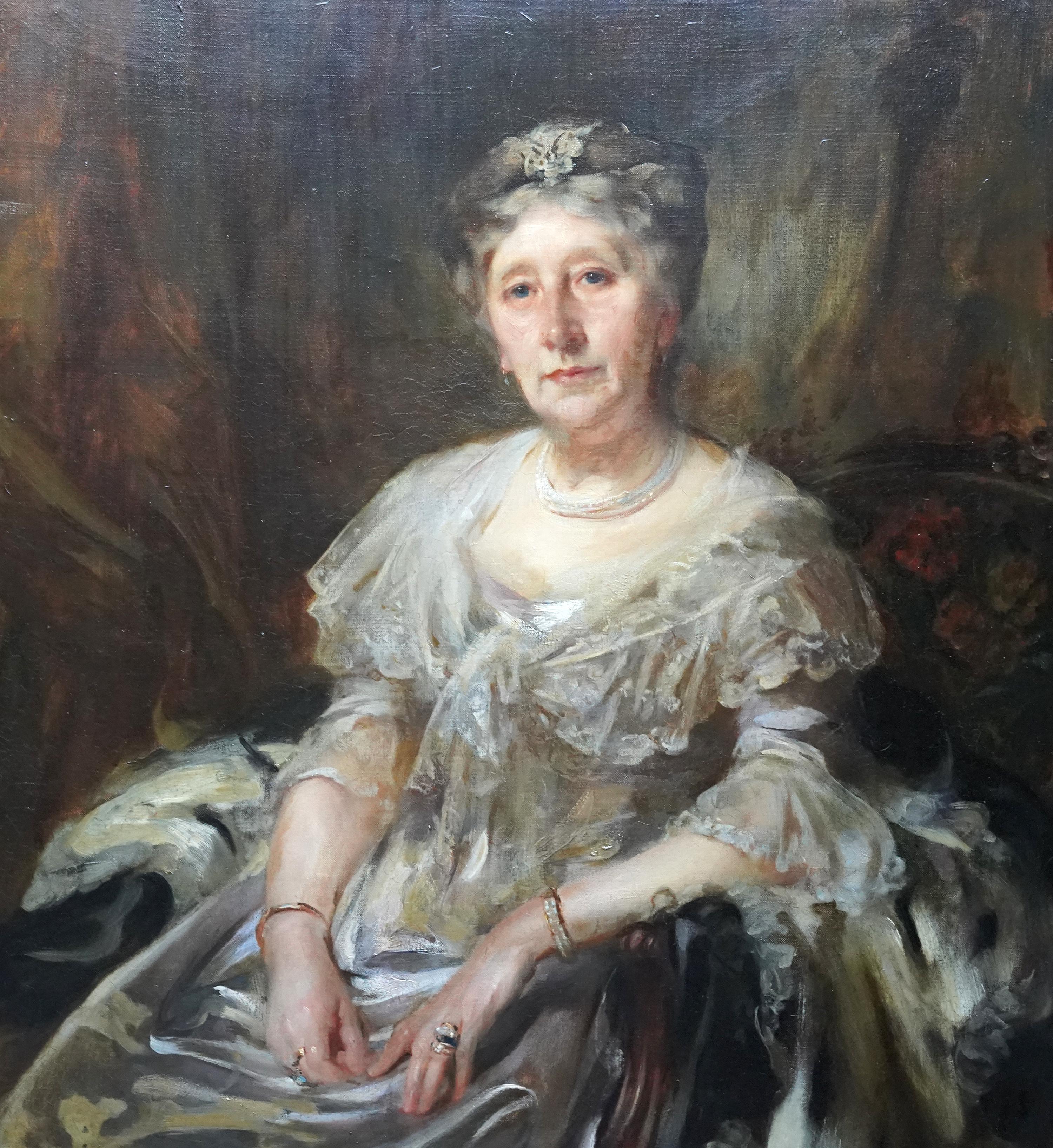 Porträt von Lady Ruthven – Edwardian Society, British American Art, Ölgemälde (Realismus), Painting, von James Jebusa Shannon