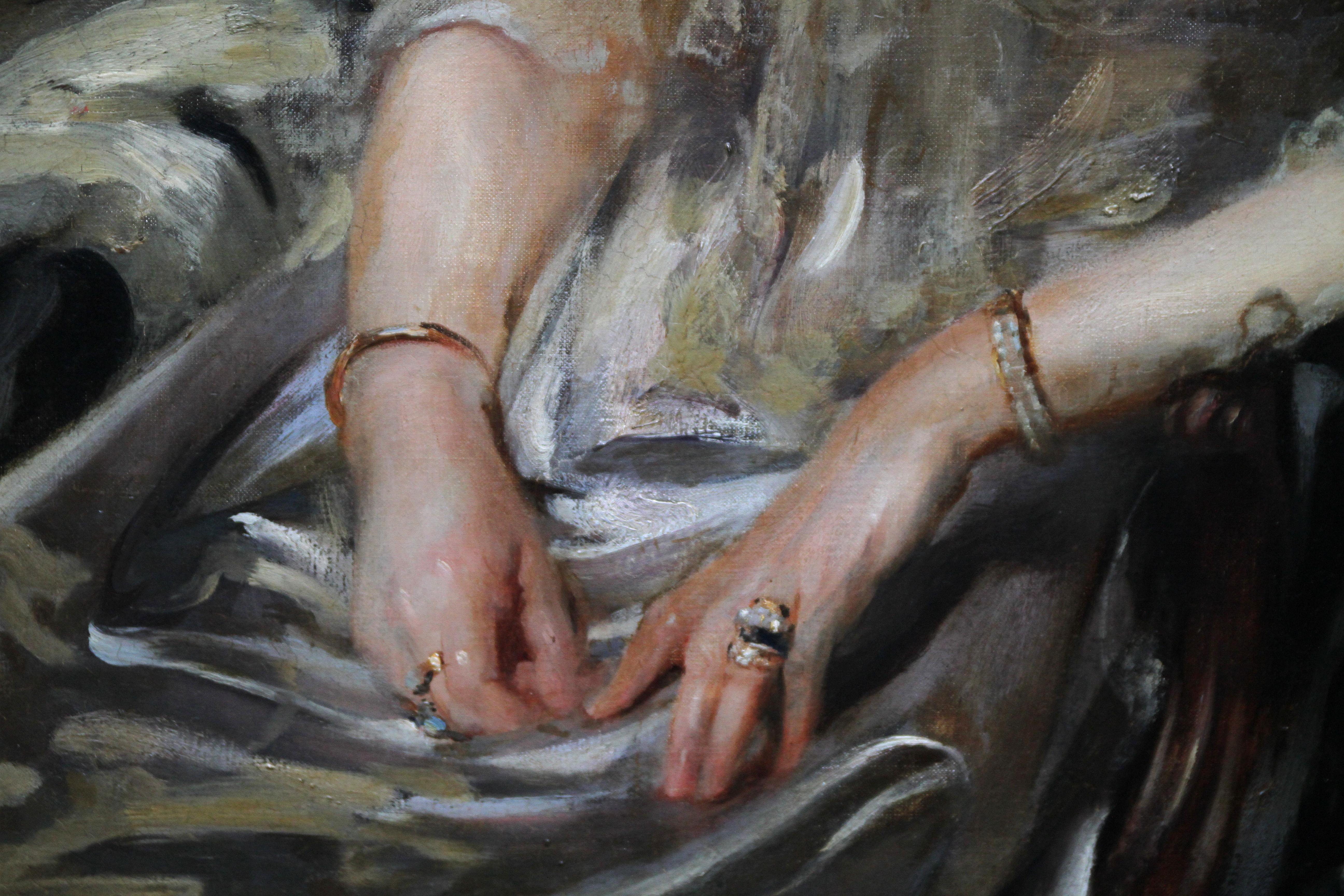 Retrato de Lady Ruthven - Sociedad eduardiana Arte británico americano Pintura al óleo en venta 1