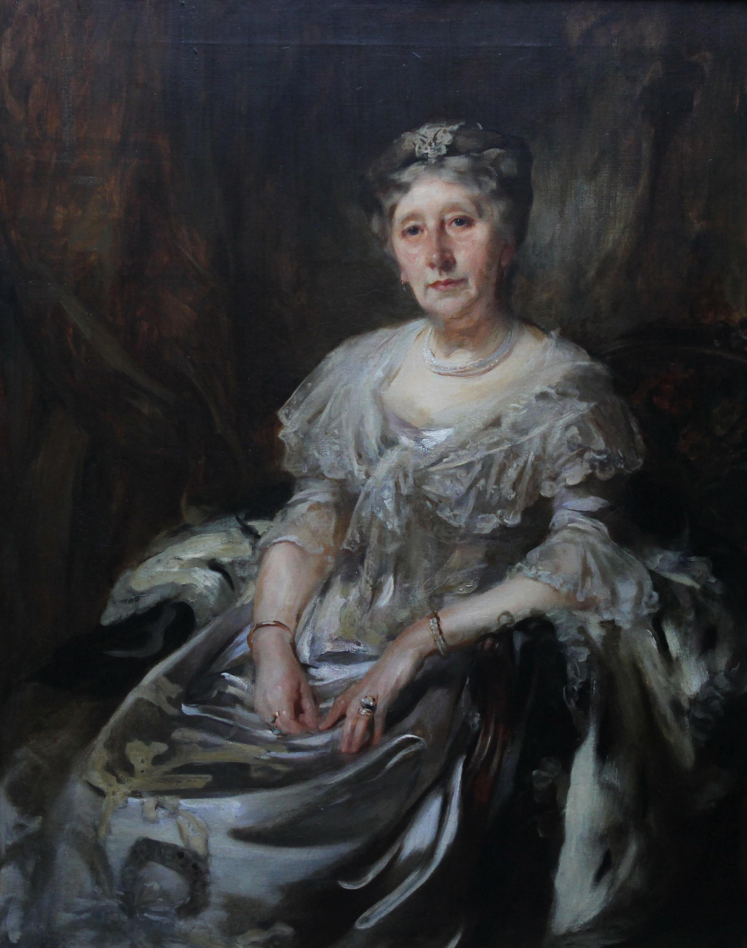 Retrato de Lady Ruthven - Sociedad eduardiana Arte británico americano Pintura al óleo en venta 3