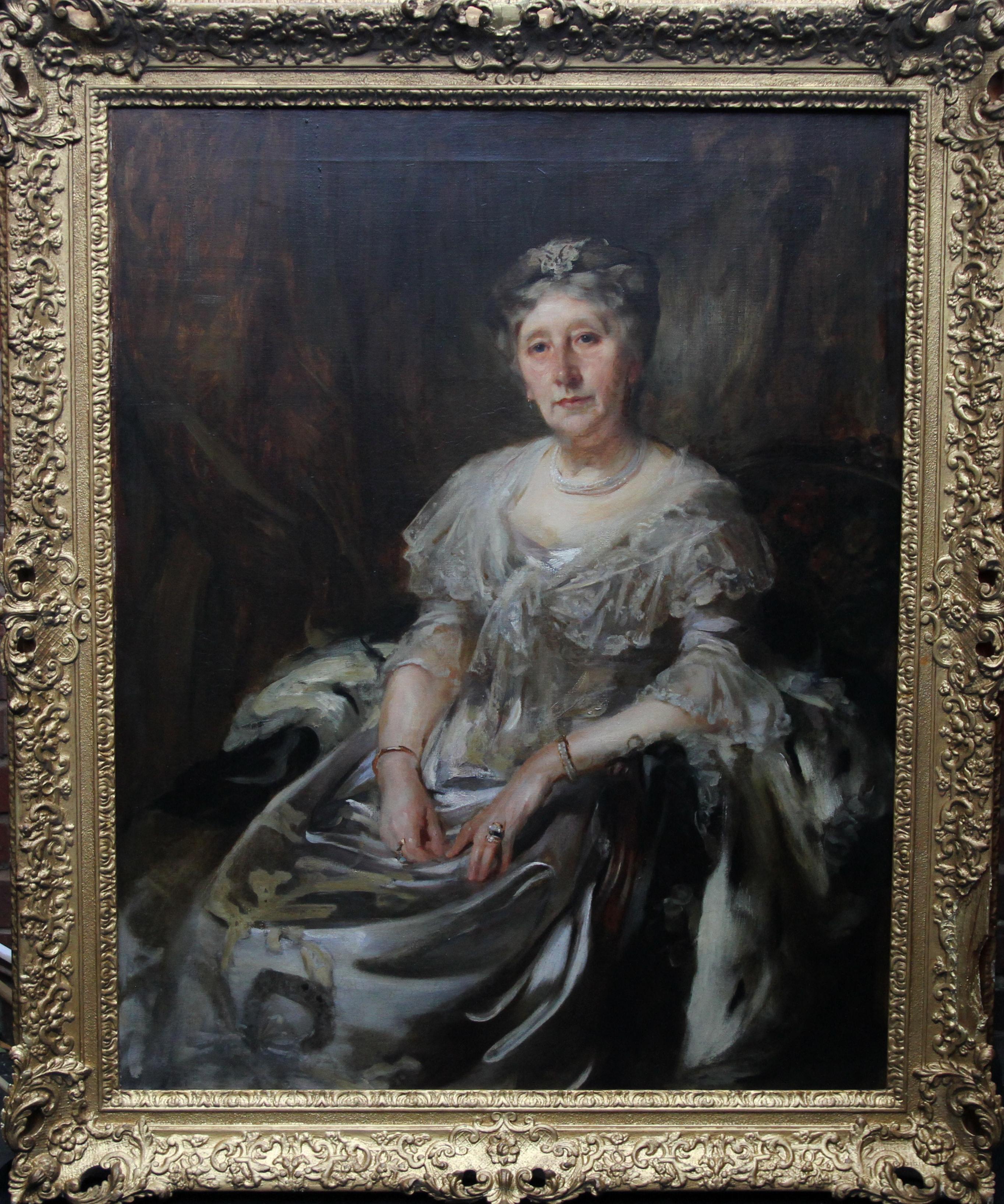 Portrait Painting de James Jebusa Shannon - Retrato de Lady Ruthven - Sociedad eduardiana Arte británico americano Pintura al óleo
