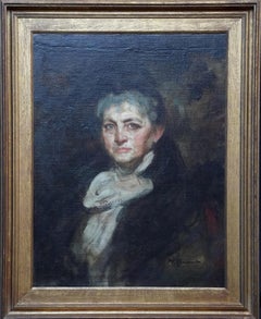 Portrait de Mme Anna Simonson - Art britannique  1900 peinture à l'huile