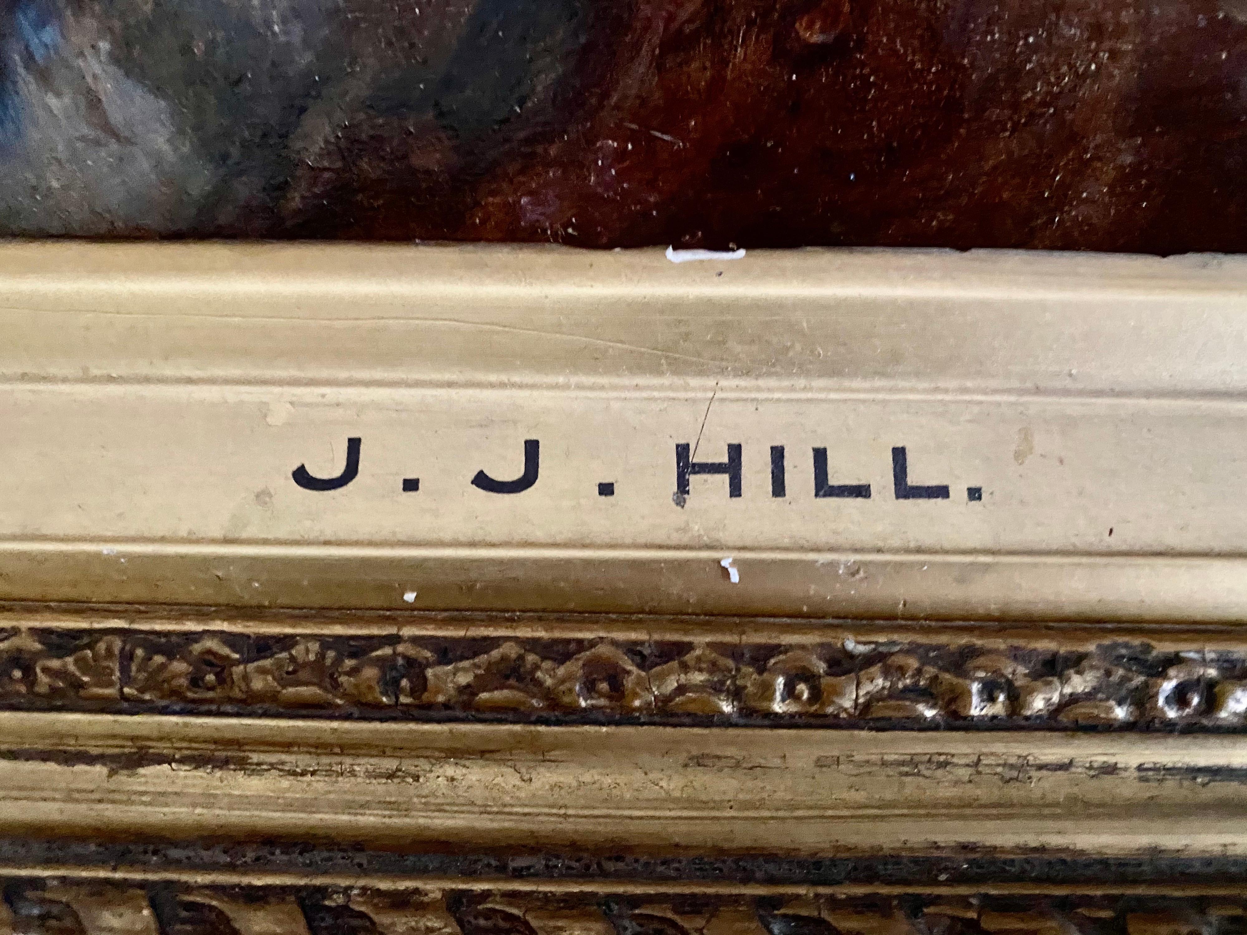 Fin du XIXe siècle « James John Hill Rba a Lady and Her Dog », huile sur toile en vente