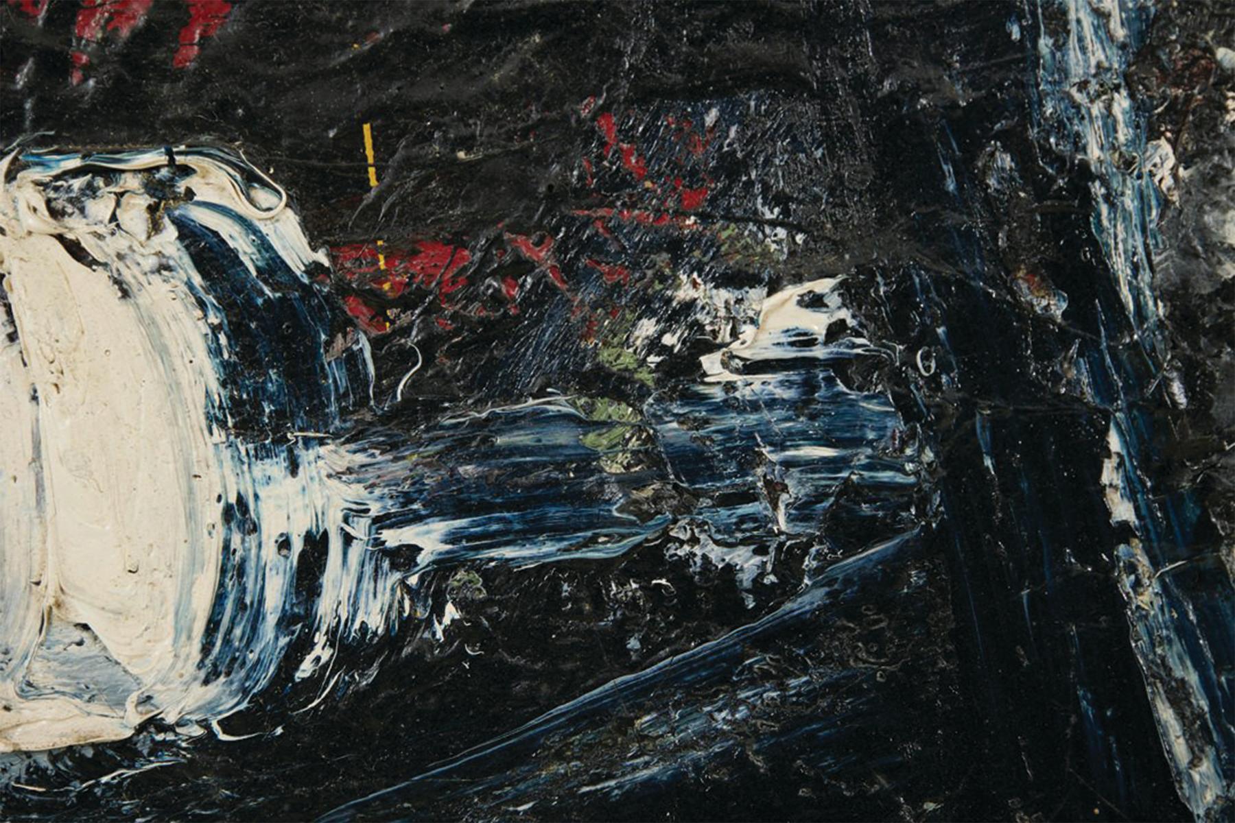 M&M, Pittura espressionista astratta di metà secolo, artista newyorkese del XX secolo - Abstract Painting Nero di James Johnson