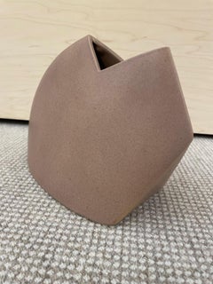 James Johnston Signed Mid-Century Angular Design Vase, Ceramic, Signed