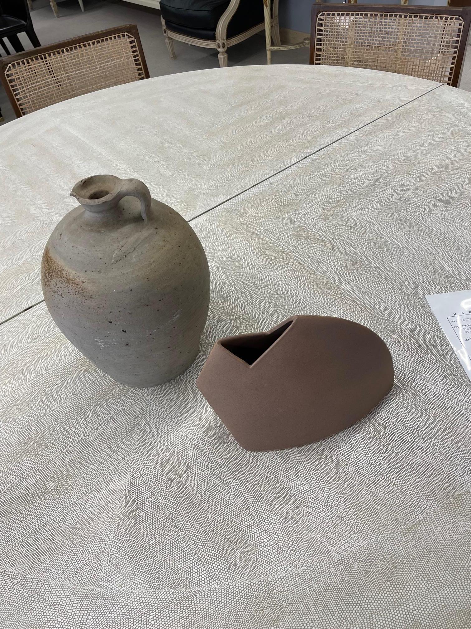 James Johnston Signed Mid-Century Angular Design Vase, Ceramic, Signed 4