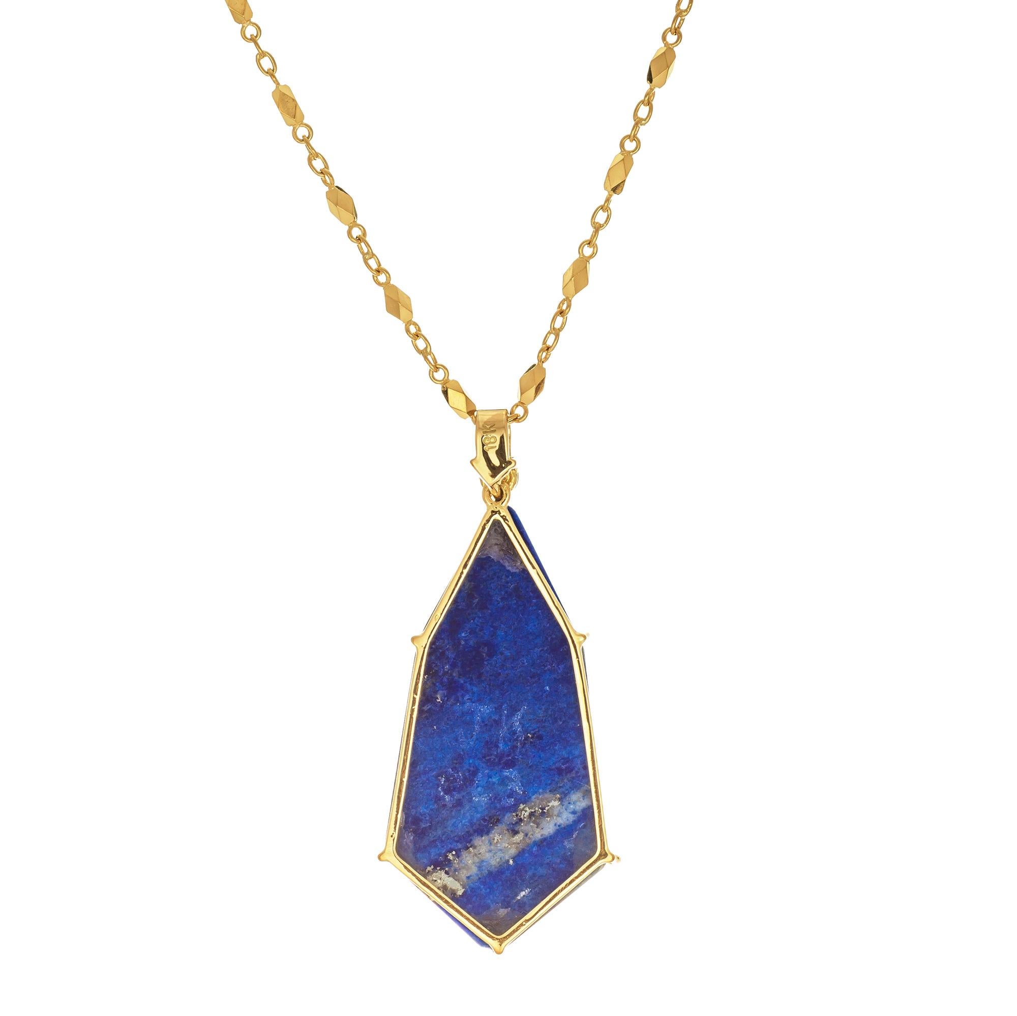 James Kaufman Lapis Turquoise Opal Inlay Diamond Gold Pendant Necklace In New Condition In Stamford, CT