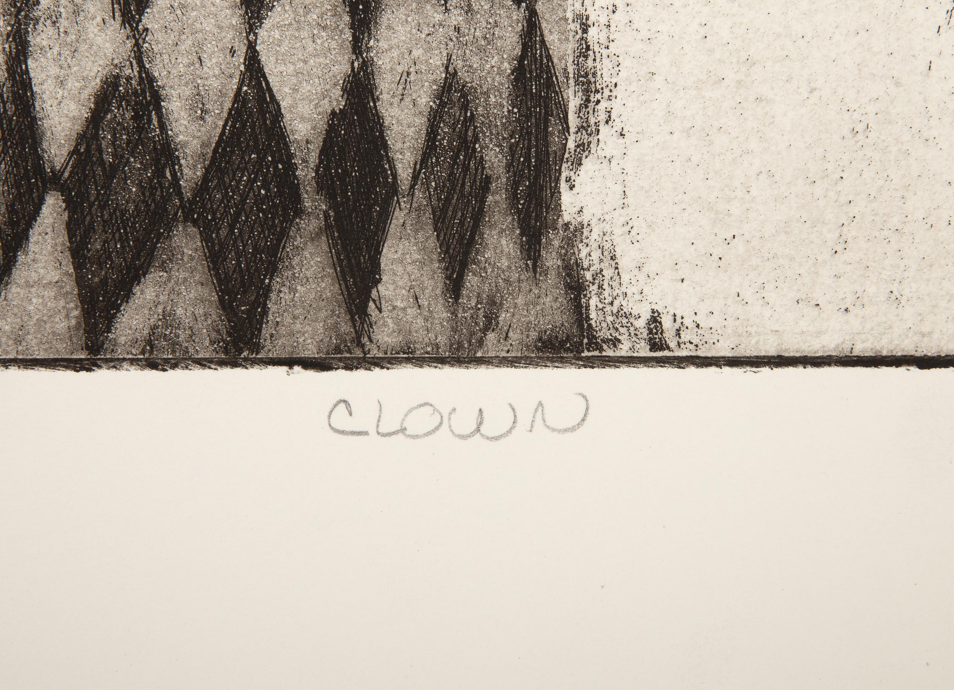Payaso, aguafuerte surrealista de James Kearns en venta 3