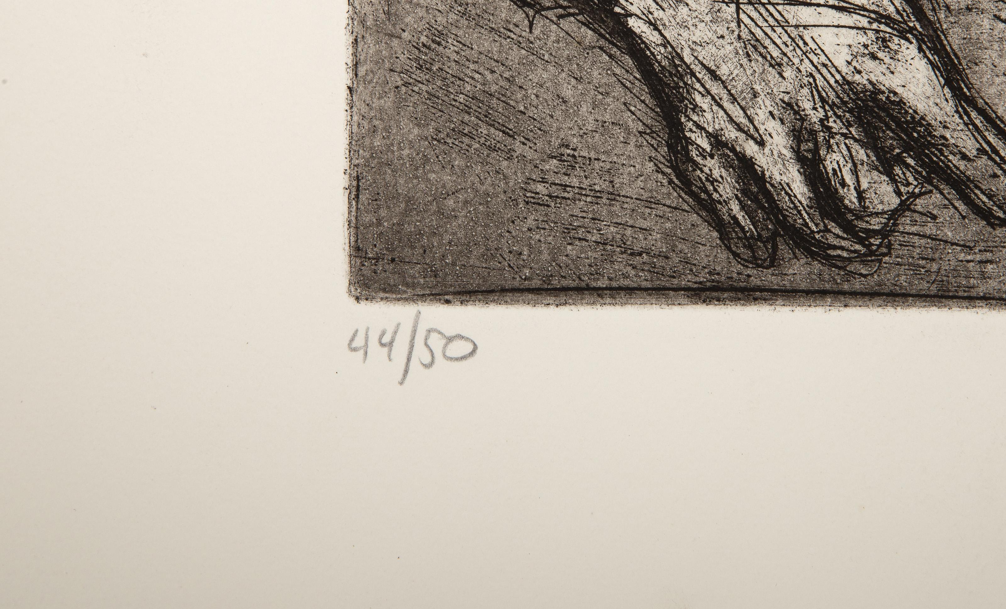Hip Toss, Surrealist Etching by James Kearns For Sale 1