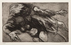 Vintage Hip Toss, Surrealist Etching by James Kearns