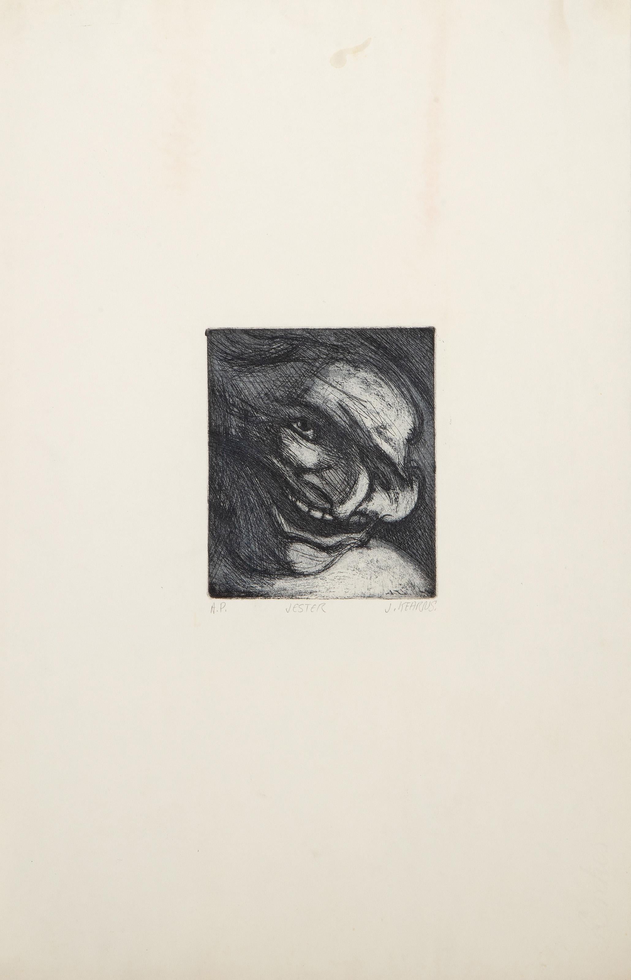 Jester, Surrealist Etching by James Kearns For Sale 2