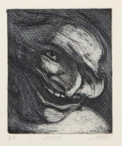 Giullare, acquaforte surrealista di James Kearns