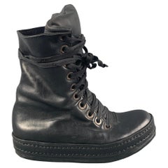 JAMES KEARNS Size 10 Black Leather Horsehide Lace Up Boots