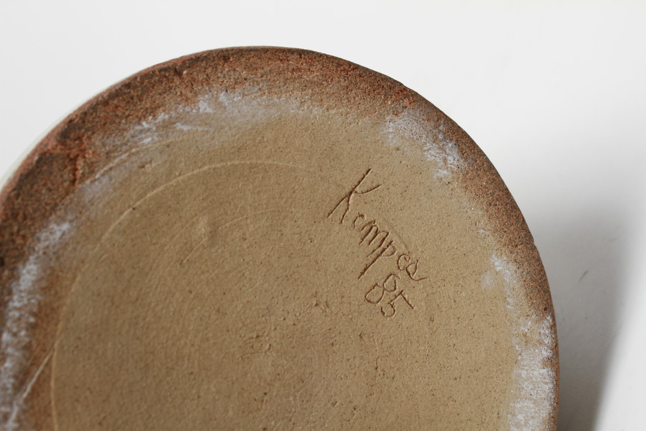 Late 20th Century James Kempes Postmodern Glazed Ceramic Floor Vase