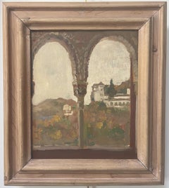 James Kerr-Lawson (1864-1939) View of the Alhambra, Granada, oil on panel