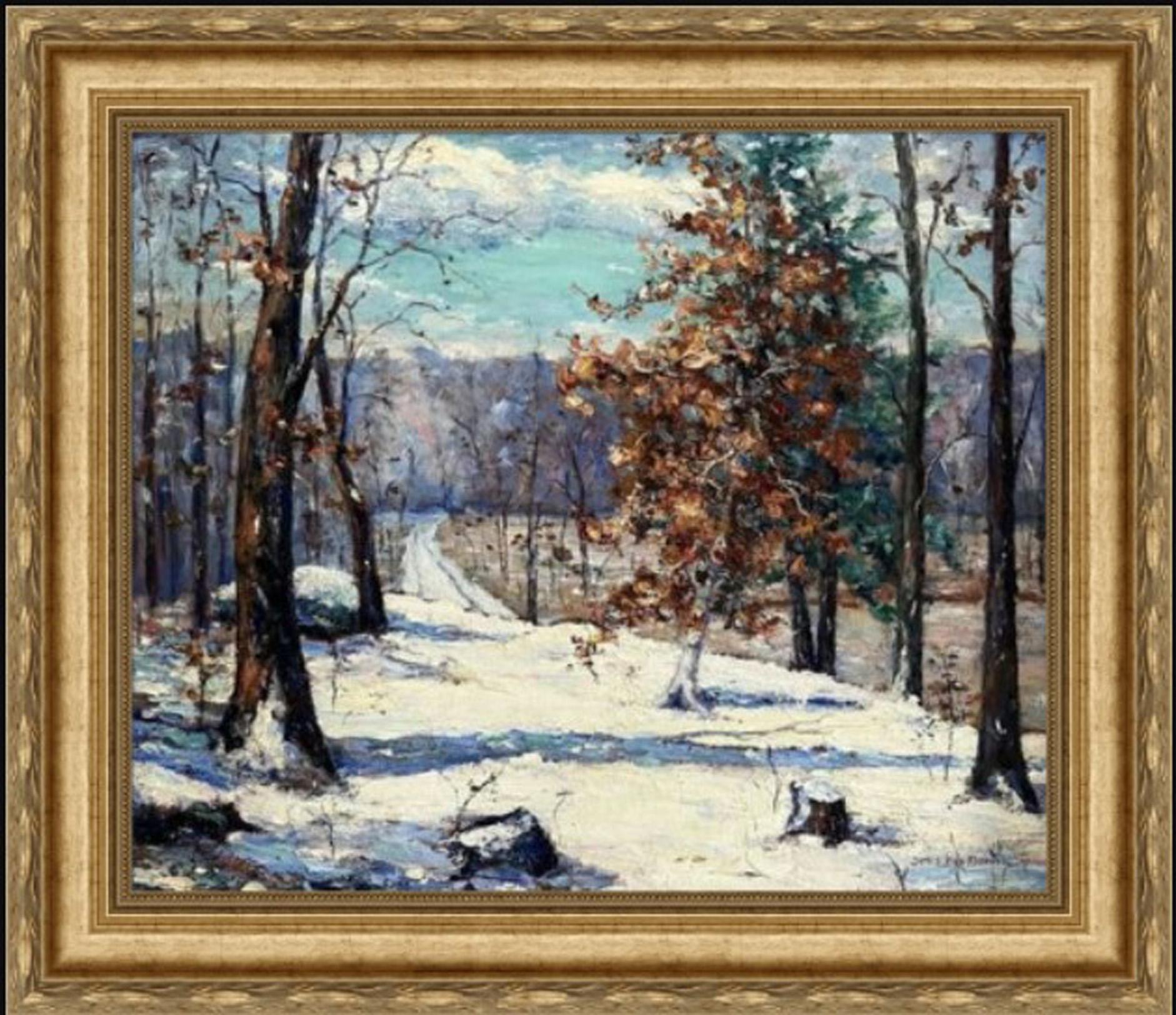 Sans titre - [Scène d'hiver de la Nouvelle-Angleterre] - Painting de James King Bonnar