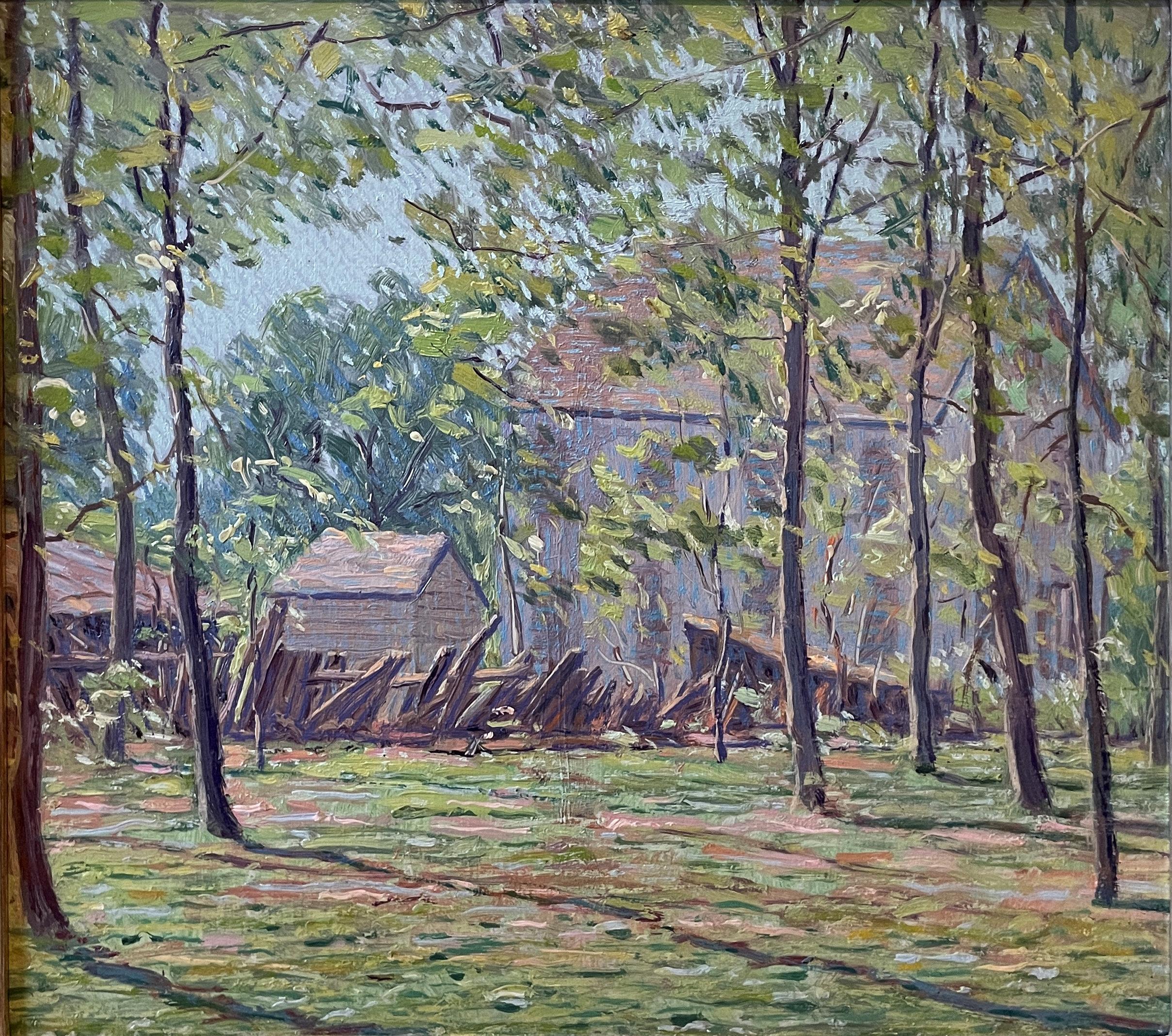 James Knox
Farm Buildings Through the Trees
Oil on board
12 1/4 x 14 1/4 inches


James Knox was a Scottish-born American painter celebrated for his luminous landscapes, seascapes, and historical military subjects. Born in Glasgow, he later settled