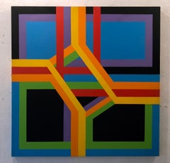 Mid Century Hard Edge Abstraction James Koenig Ribbon Structure 1971