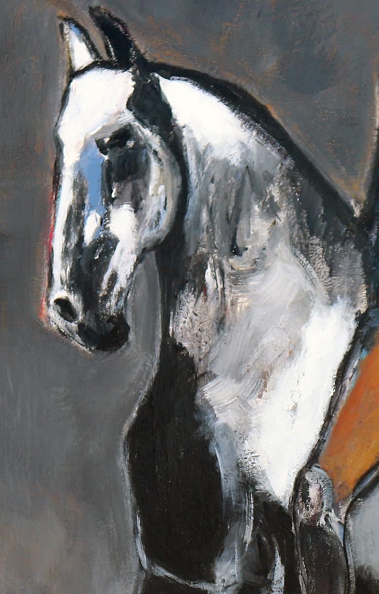 grey horse paint