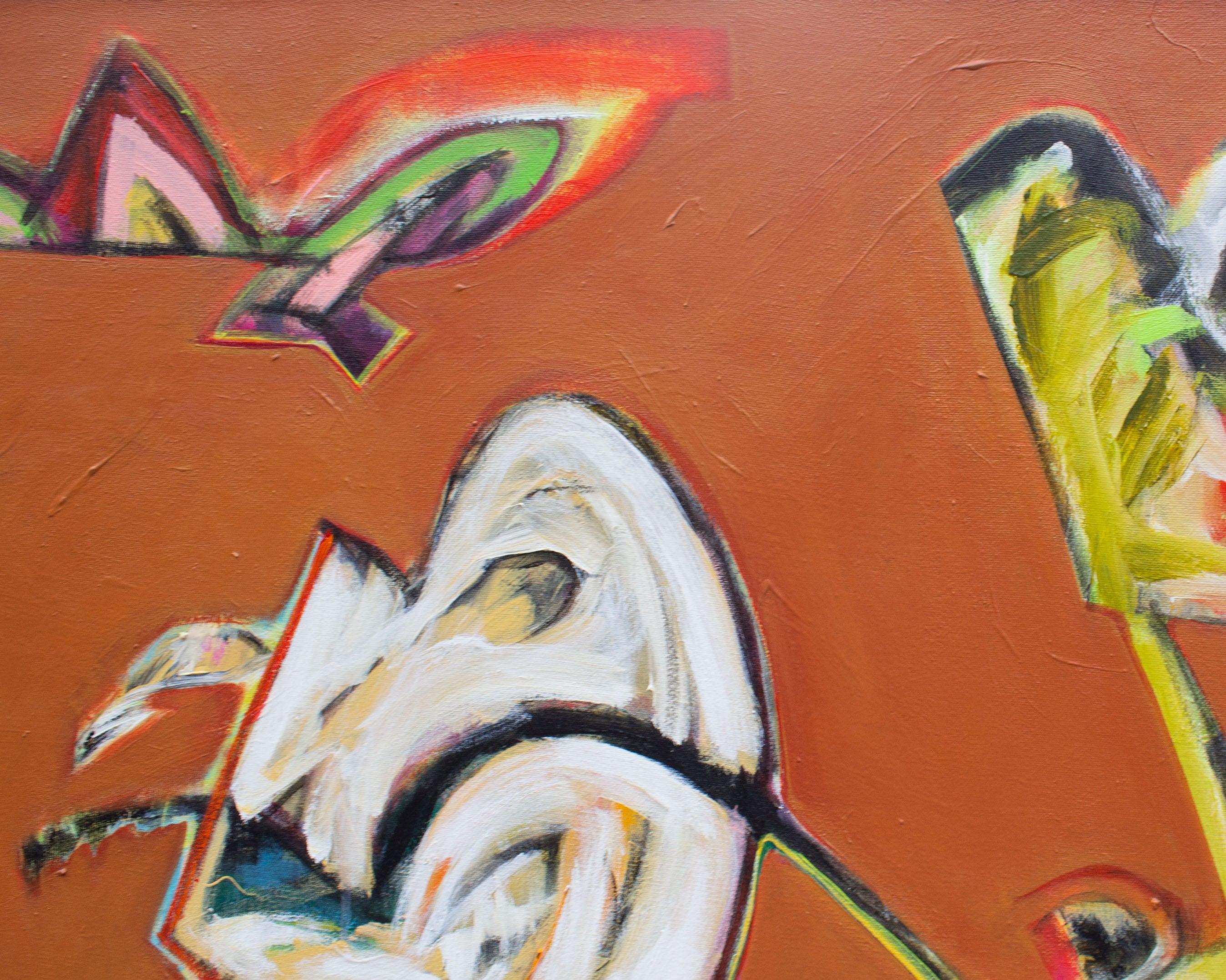 Moderno I.L.A. James Bruch Pittura astratta olio su tela in vendita