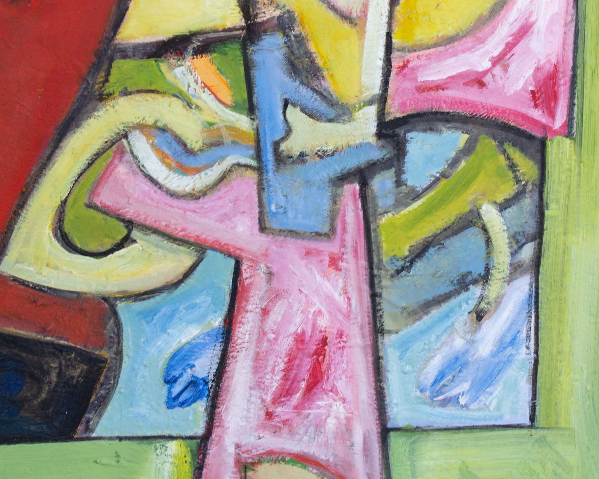 American James L. Bruch Abstract Oil on Canvas Painting For Sale