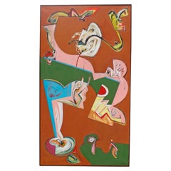 Vintage James L. Bruch Abstract Oil on Canvas Painting