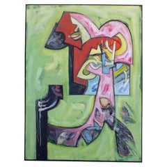 Vintage James L. Bruch Abstract Oil on Canvas Painting