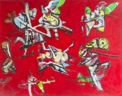 I.L.A. Bruch firma il dipinto astratto a tecnica mista "Family Affair" del 2010