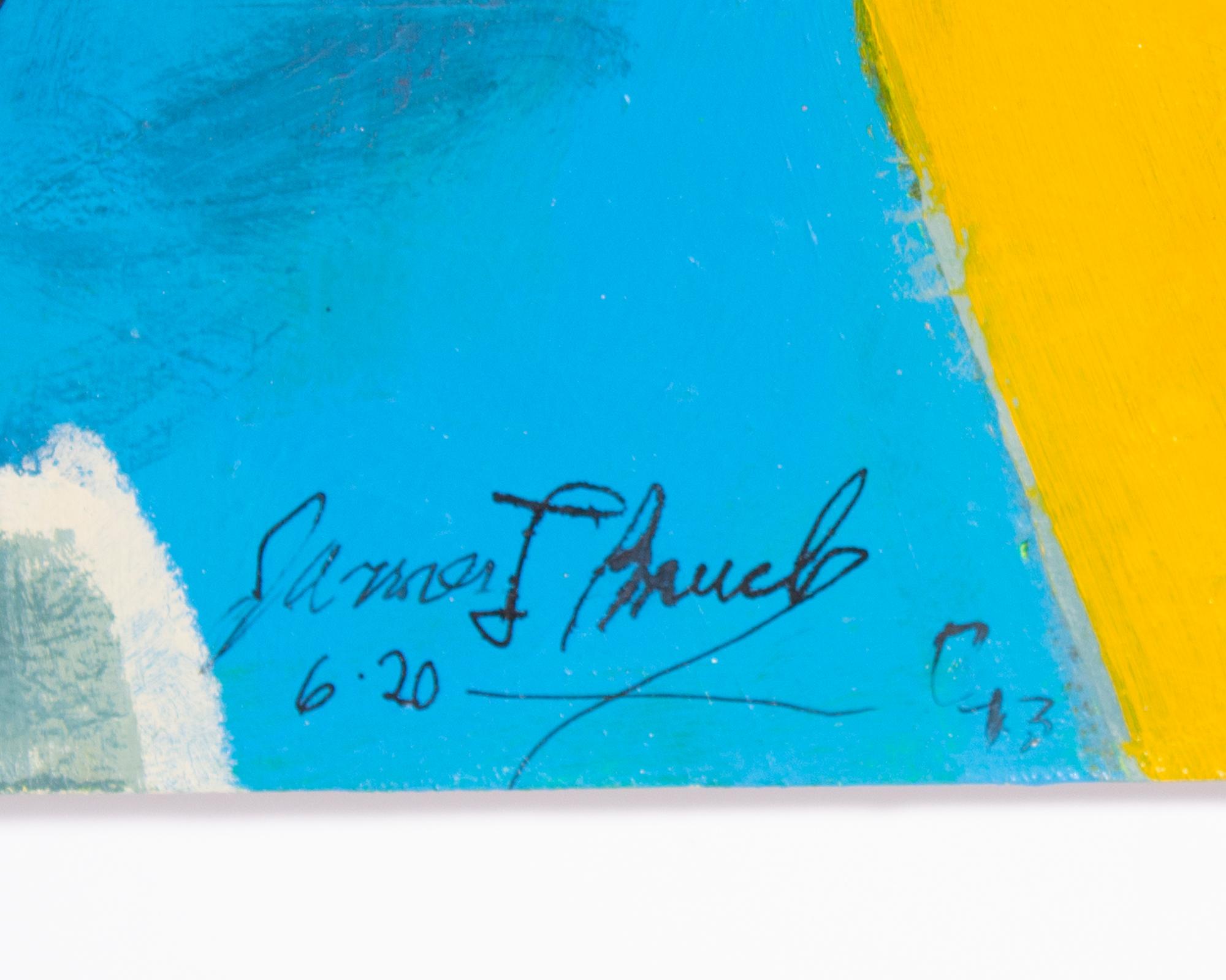 James L. Bruch Signiert 2013 Abstraktes Acryl auf Papier Gemälde (Moderne) im Angebot